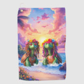 Reggae Turtles – Eiland Vibes Voor Altijd.  Golfhanddoek (Voorkant)