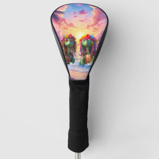 Reggae Turtles – Eiland Vibes Voor Altijd. Golfheadcover (Voorkant)