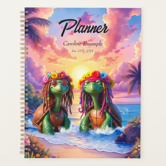 Reggae Turtles – Eiland Vibes Voor Altijd. Planner (Voorkant)