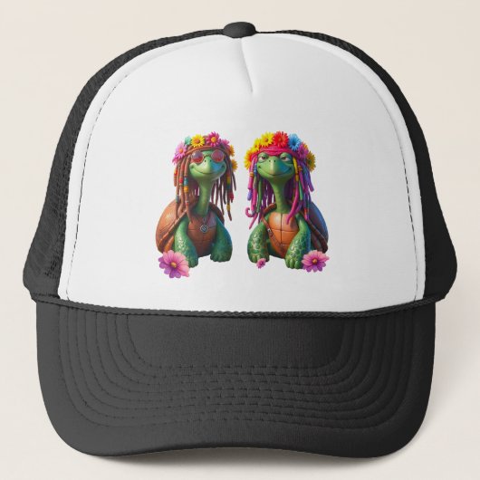 Reggae Turtles – Eiland Vibes Voor Altijd.  Trucker Pet (Voorkant)
