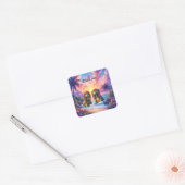 Reggae Turtles – Eiland Vibes Voor Altijd. Vierkante Sticker (Envelop)