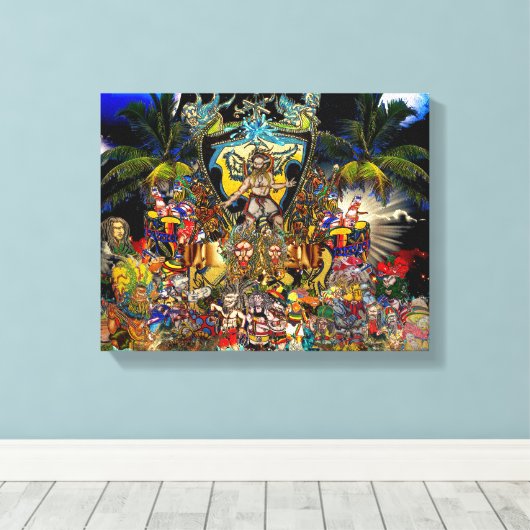 Reggae-universum Canvas Afdruk (Insitu (Houten vloer))