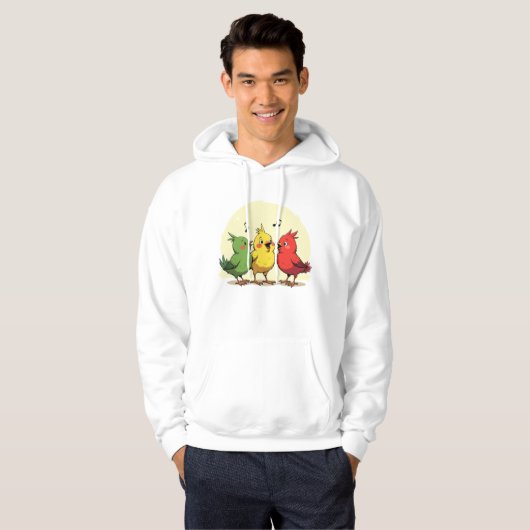 Reggae Vibe Cartoon Birds Hoodie (Voorkant volledig)
