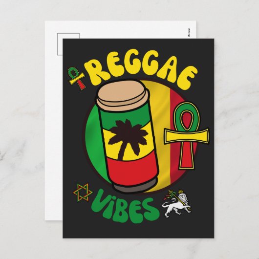 REGGAE VIBES FEESTDAGENKAART (Voorkant / Achterkant)