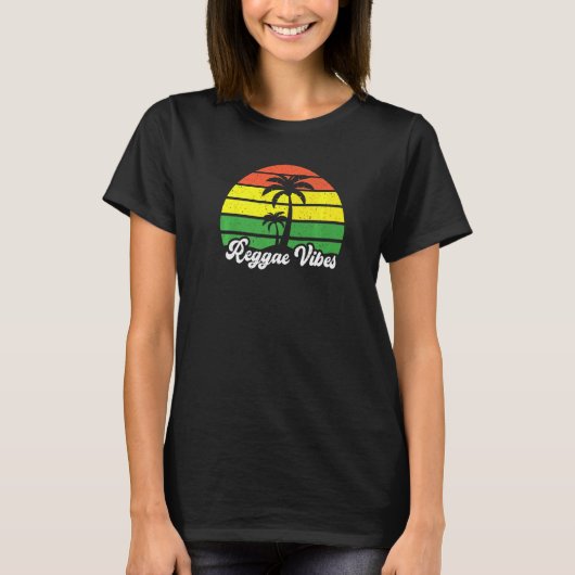 Reggae Vibes Jamaica Caribbean Music Rasta Rastafa T-shirt (Voorkant)