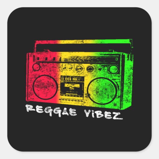 Reggae Vibez Vierkante Sticker (Voorkant)