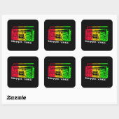 Reggae Vibez Vierkante Sticker (Vel)