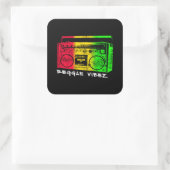Reggae Vibez Vierkante Sticker (Tas)