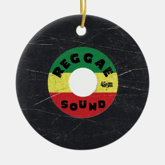 Reggae Vinyl Record kerstversiering Keramisch Ornament (Voorkant)