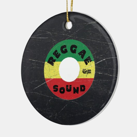 Reggae Vinyl Record kerstversiering Keramisch Ornament (Links)