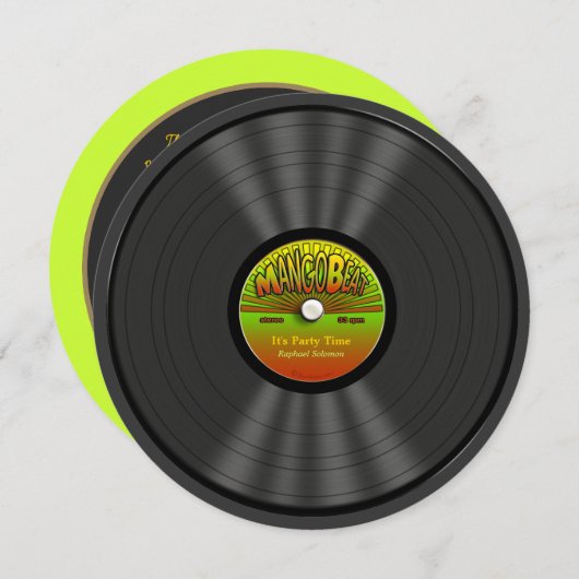  Reggae Vinyl Record-uitnodigingen Kaart (Voorkant / Achterkant)