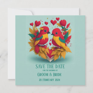 Reggae Vogels Save The Date Kaart
