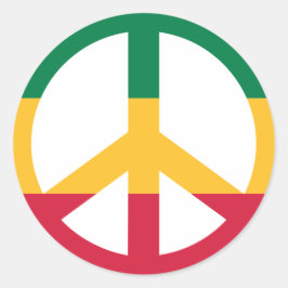 Reggae vredesvlag ronde sticker