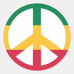 Reggae vredesvlag ronde sticker