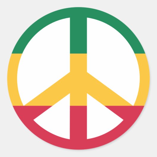 Reggae vredesvlag ronde sticker (Voorkant)