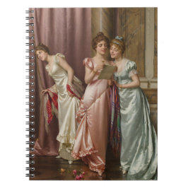 Reggianini Dames die een brief lezen Notitieboekje Notitieboek