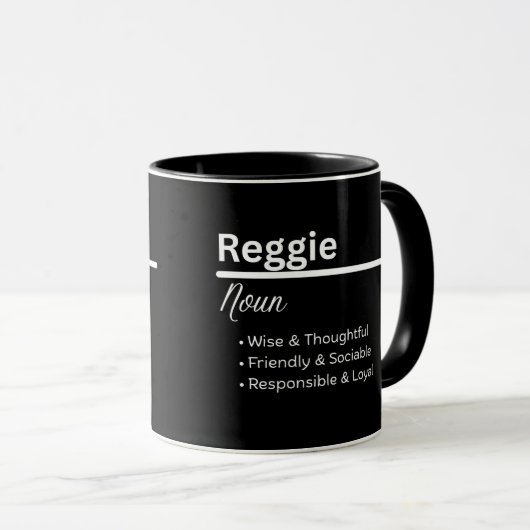 Reggie Boy Name Definition Personalized Mug Mok (Voorkant rechts)