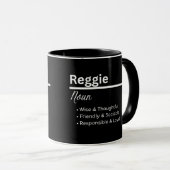 Reggie jongensnaam definitie gepersonaliseerde mok (Voorkant rechts)