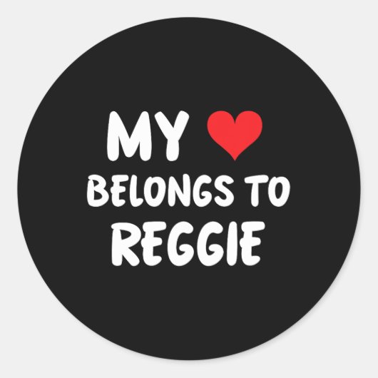 Reggie - Mijn hart is van Reggie - Liefde Ronde Sticker (Voorkant)