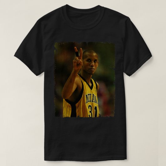 Reggie Miller  ontwerp van basketbal 2 T-shirt (Design voorkant)
