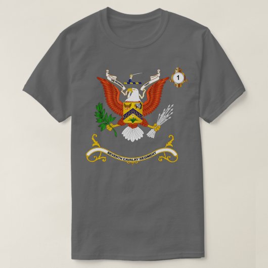 Regimental Colors 1st Battalion 7th Cavalry Regime T-shirt (Design voorkant)