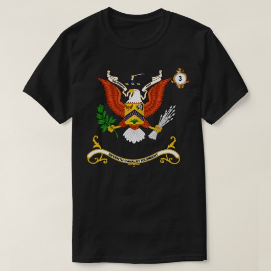 Regimental Colours 3e Squadron 7e Cavalerie Regime T-shirt (Design voorkant)