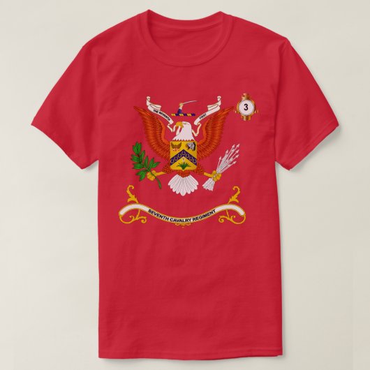 Regimental Colours 3e Squadron 7e Cavalerie Regime T-shirt (Design voorkant)