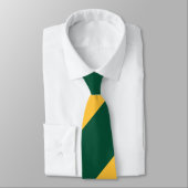 Regimental Stripe Forest Green and Gold Broad Stropdas (Gebonden)
