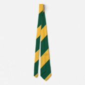 Regimental Stripe Forest Green and Gold Broad Stropdas (Achterkant)