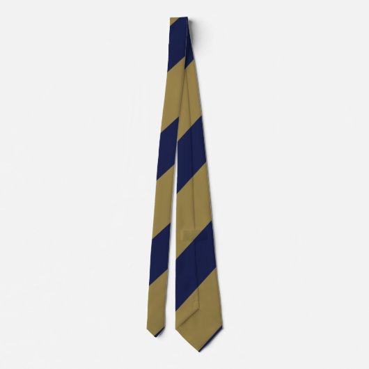 Regimental Stripe Navy and Gold Broad Stropdas (Achterkant)