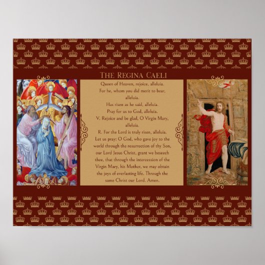 Regina Caeli met Christus en Maria Poster (Voorkant)