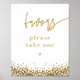 REGINA Geel Goud Sequins Bruiloft Feest Favorieten Poster