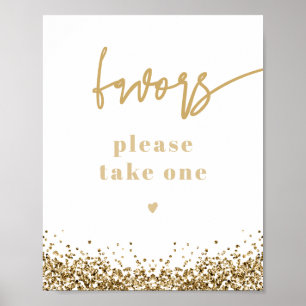 REGINA Geel Goud Sequins Bruiloft Feest Favorieten Poster