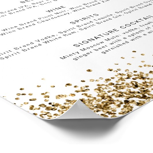 REGINA Geel Gouden Disco Laten we Drink Bar Menu   Poster (Hoek)