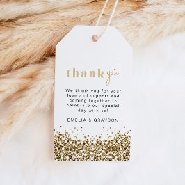 REGINA Geel Gouden Lovertjes Bedankkaartje Cadeaulabel