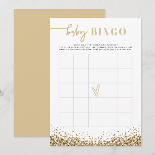 REGINA Gele Gouden Lovertjes Baby Shower Bingo Spe Kaart