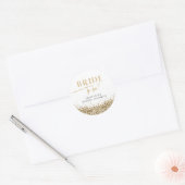 REGINA Gele Gouden Lovertjes Bruid Wordt Soon Fees Ronde Sticker (Envelop)