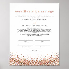 REGINA Glam Roos Gold Marriage Certificate Poster