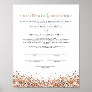 REGINA Glam Roos Gold Marriage Certificate Poster