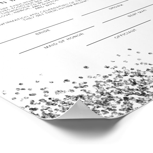 REGINA Glam Silver Sequins Poster (Hoek)