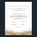 REGINA Glam Yellow Gold huwelijkscertificaat Poster<br><div class="desc">Dit huwelijksattest is voorzien van glittery faux yellow gold sequins en een leuke glazen lay-out. Bewerk eenvoudig *most* formuleringen en wijzig lettertypen om aan te passen aan uw ceremonie en de stijl van het stel. Voor de beste kwaliteit, ben zeker om steendocument te gebruiken zodat slaan de handtekeningen niet. Dit...</div>