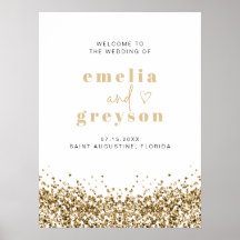 REGINA Glam Yellow Gold Sequins Weddenschap Welkom