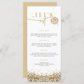 REGINA Gold Sequins Disco Let's Eat Menu Kaart (Voorkant / Achterkant)