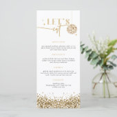 REGINA Gold Sequins Disco Let's Eat Menu Kaart (Staand voorkant)