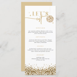 REGINA Gold Sequins Disco Let's Eat Menu Kaart