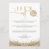 REGINA Gold Sequins Disco Wedding Let's Eat Menu (Voorkant)