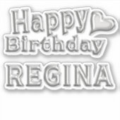 Regina Happy Birthday silver Aufkleber Sticker (Voorkant)