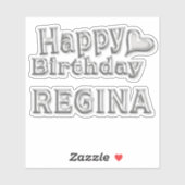 Regina Happy Birthday silver Aufkleber Sticker (Vel)