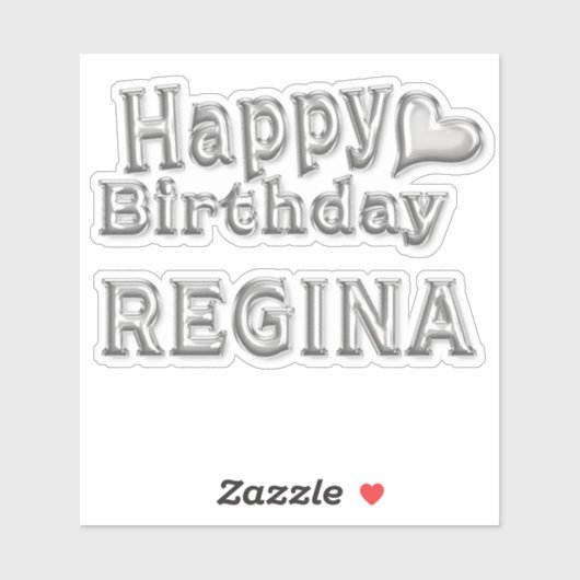 Regina Happy Birthday silver Aufkleber Sticker (Vel)