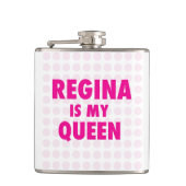 Regina is mijn koningin heupfles (Voorkant)